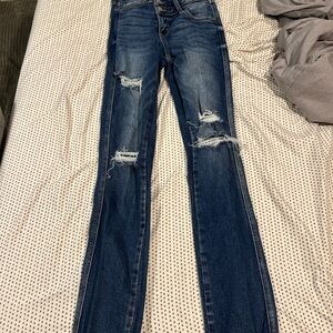 Flying Monkey- Stylish Blue Distressed Women's Bootcut Jeans